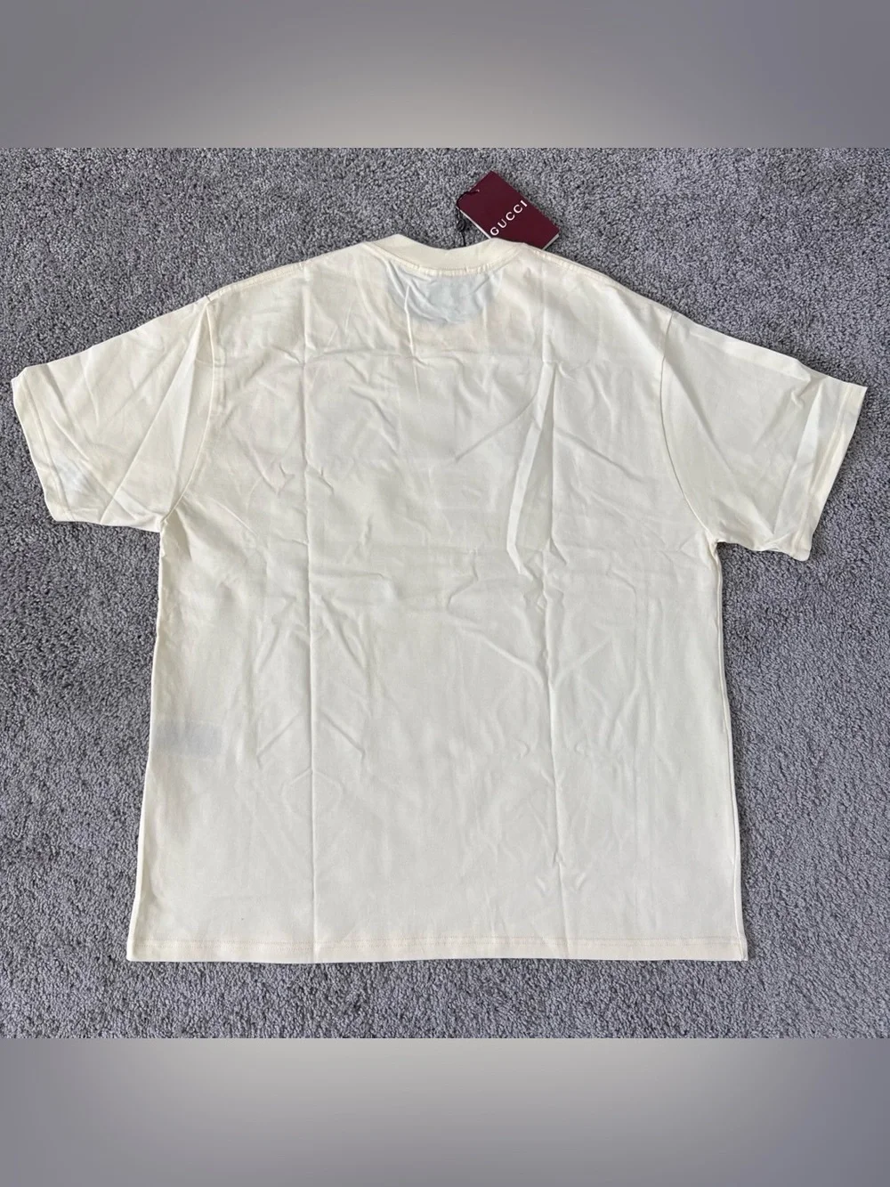 Gucci Men's Cream Logo T-Shirt round neck size XL